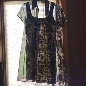 Cute sleeveless dress with sheer cover up